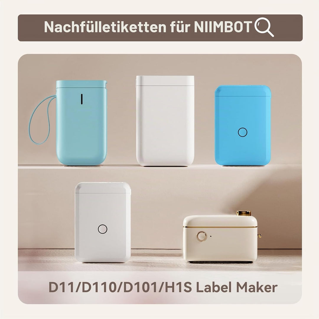 NIIMBOT Thermo Etiketten Selbstklebend, 14 x 30mm Etikettendrucker Thermopapier Kompatibel mit dem D