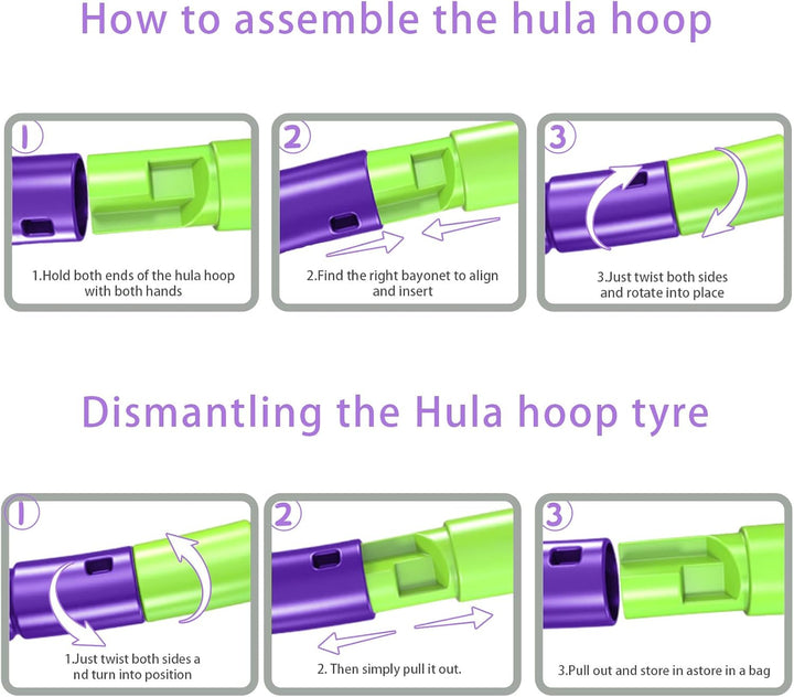 Hula Hoop Springseil Set für Kinder Ab 4 Jahren, Zusammengebauter Reifen Mit 8 Teilen, 70cm Durchmes