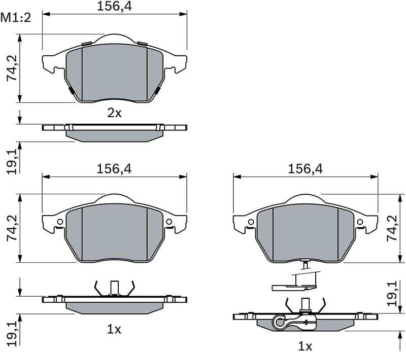 Bosch BP262 Bremsbeläge - Vorderachse - ECE-R90 Zertifizierung - vier Bremsbeläge pro Set