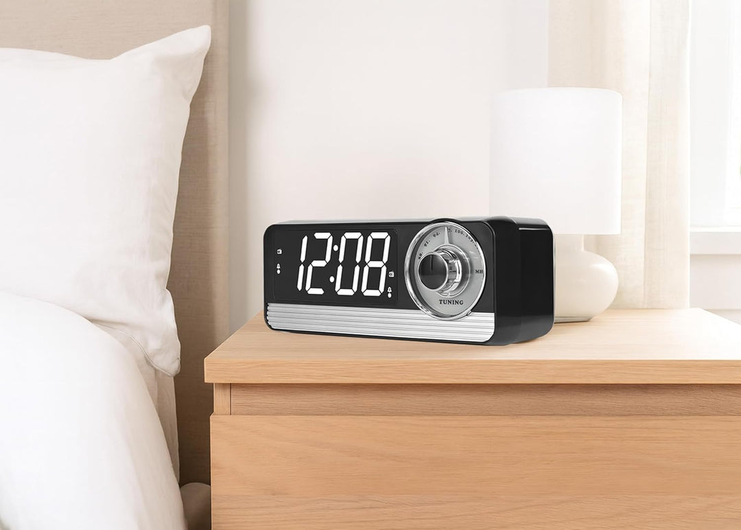 Silva Schneider TR 1970 D – Retro Tischradio mit FM, grossem LED-Display (dimmbar), Doppelalarm, Sch