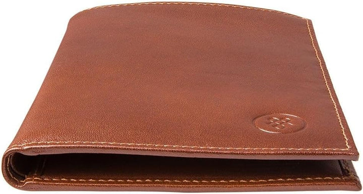 Maxwell Scott The PIANILLO RFID Leather Breast Pocket Wallet (Tan) Chestnut Tan, Chestnut Tan