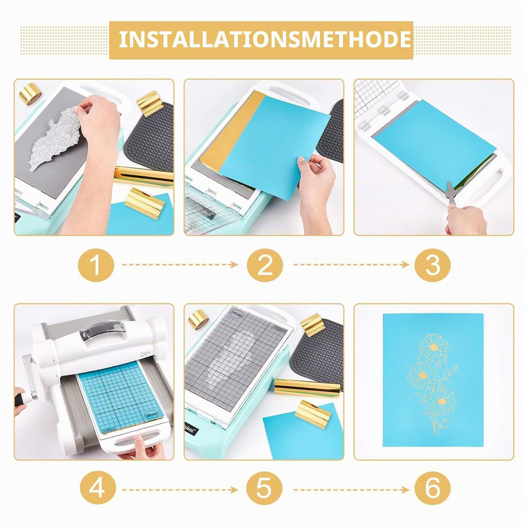 SUPERFINDINGS 3 Rollen 3 Grösse Gold Heissfolienprägepapier Wärmeübertragungsfolienpapier Heissfolie