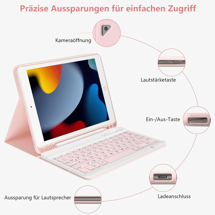 BQSS Tastatur Hülle für iPad 10.2 Zoll (9/8/7 Generation), für iPad Air 3rd und iPad Pro 10.5, Magne