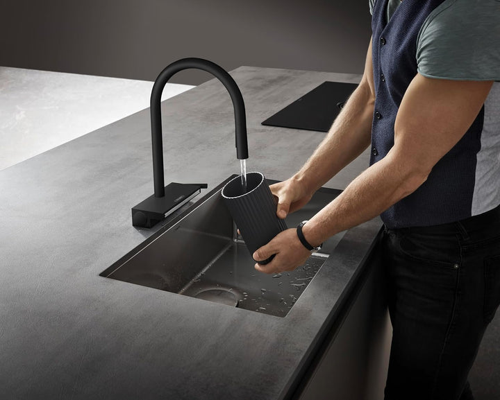 hansgrohe Küchenarmatur Aquno Select M81 (Wasserhahn Küche mit Abtropfsieb, 360° schwenkbar, auszieh