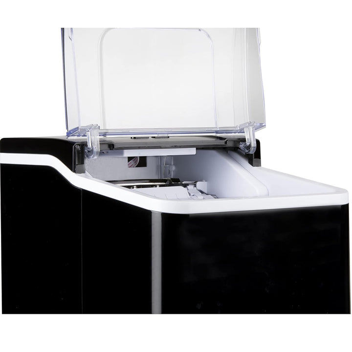 PRIMO PR407IB Tragbare Eiswürfelmaschine, 12 kg x 24 h, bereit in 9 Minuten, Schwarz