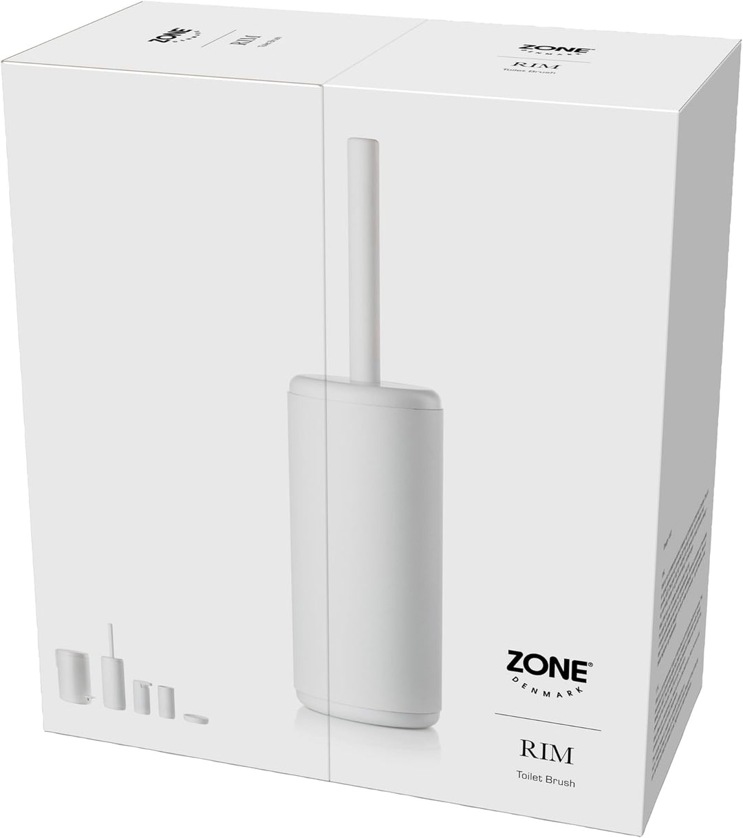 Zone Denmark Rim Klobürste, Toilettenbürste, Bürstengarnitur mit Bürste und Halter fürs Badezimmer,