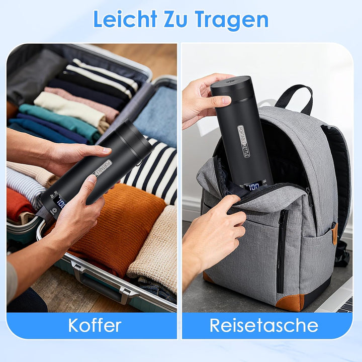 Dreamhigh® Reisewasserkocher, 450ml Mini Wasserkochers, 300W Wasserkocher Klein aus Edelstahl, Reise