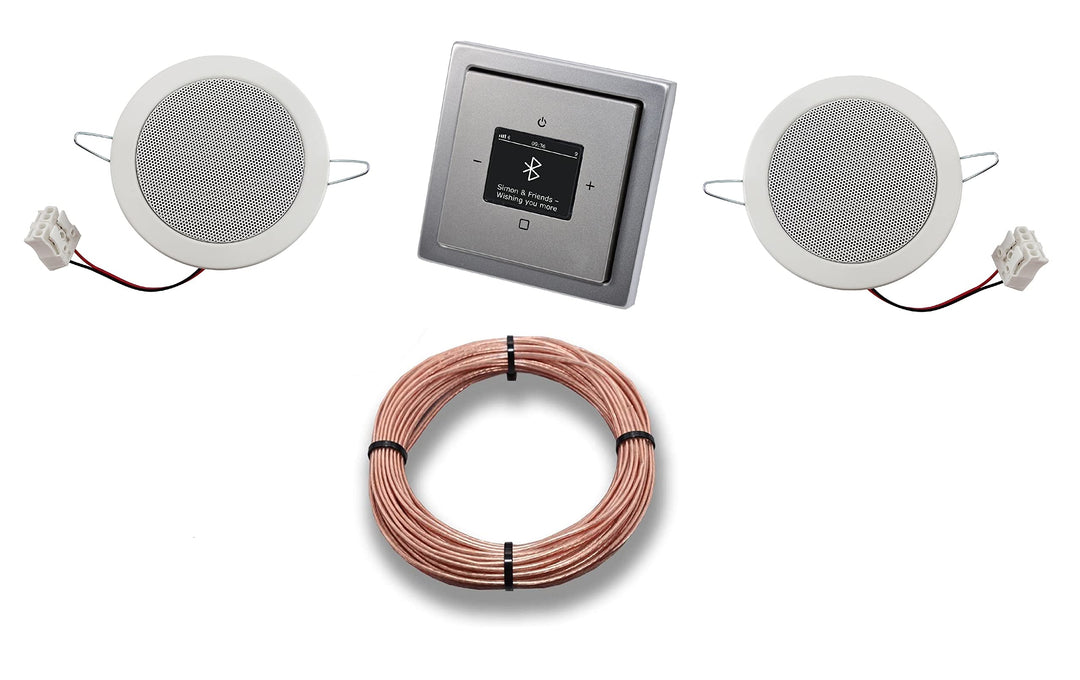 Busch Jäger DAB+ Bluetooth Unterputz Unterputzradio DAB BT 8217 U – 101 Komplett-Set PUR Edelstahl +