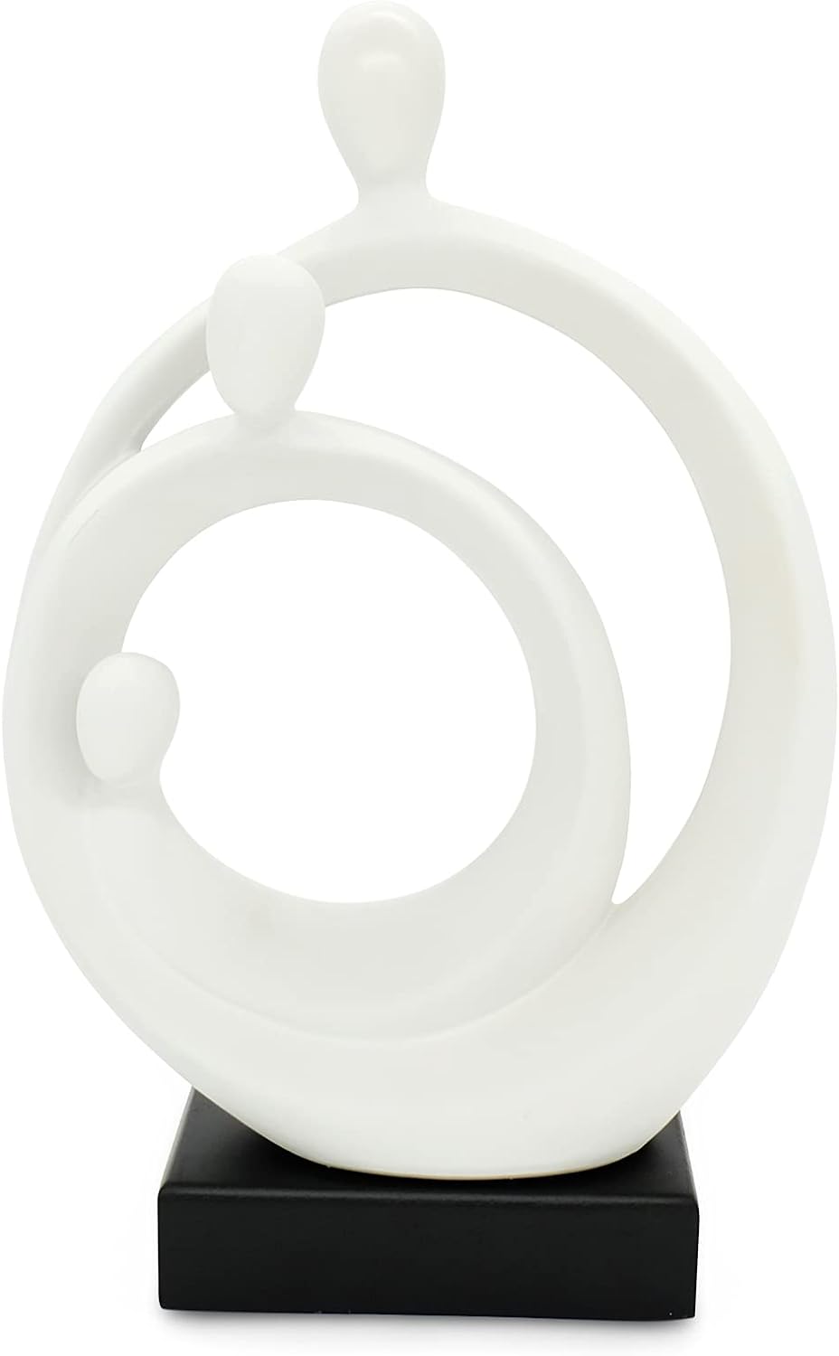 FeinKnick Stilvolle Skulptur “Familienglück” - Moderne Keramik Figur 34 cm gross auf Sockel - Zeitlo
