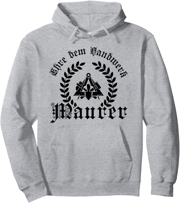 Ehre dem Handwerk - Maurer Ährenkranz mit Zunftzeichen Pullover Hoodie