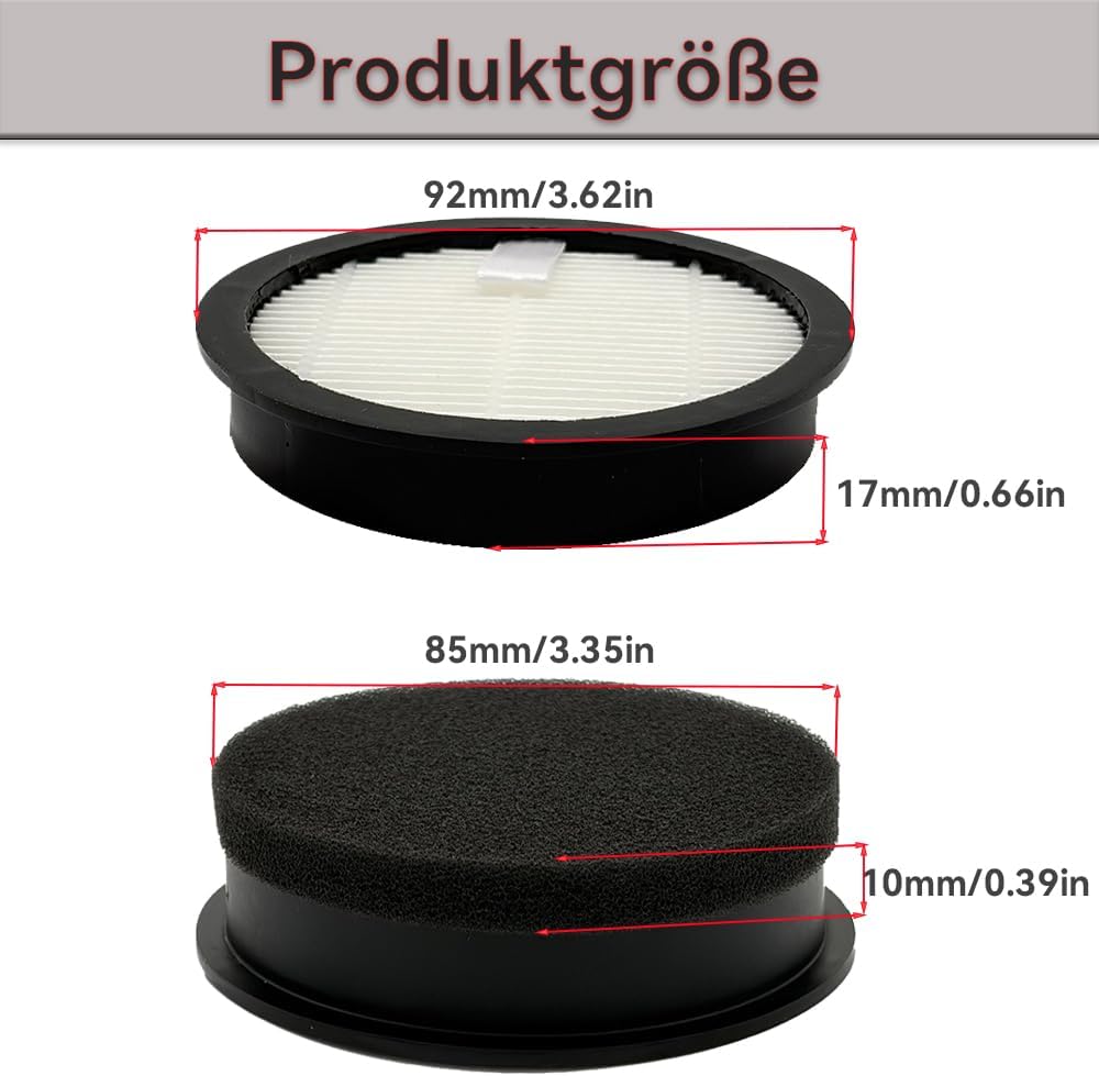 4x HEPA Filter und 4x Filterwatte Ersatzteil Set für Laresar Elite 3 Ersatzzubehör, Staubsaugerfilte