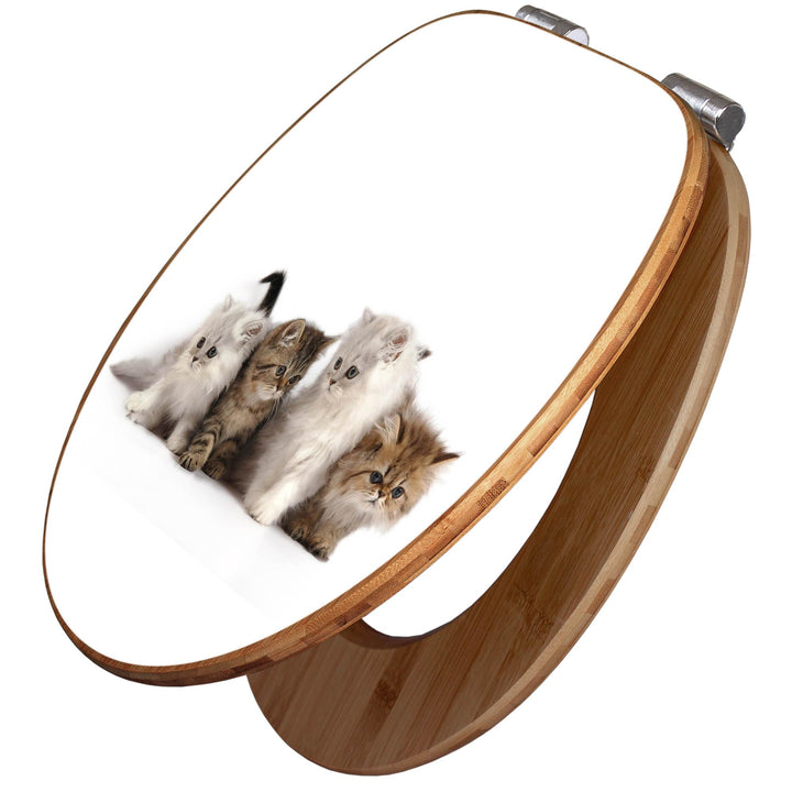 banjado Design WC Sitz Bambus Absenkautomatik 45,8x37,5cm - Toilettendeckel mit Absenkautomatik Holz