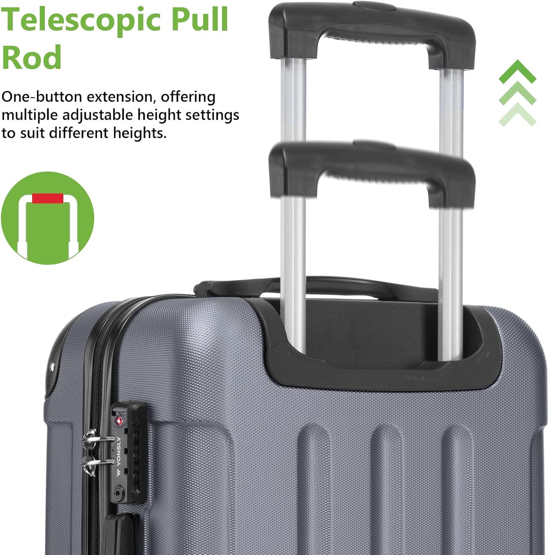Suitcase, TSA-Schloss YKK-Reissverschluss Reisekoffer, Hartschalenkoffer, Gepäck Trolley, Kabinenkof