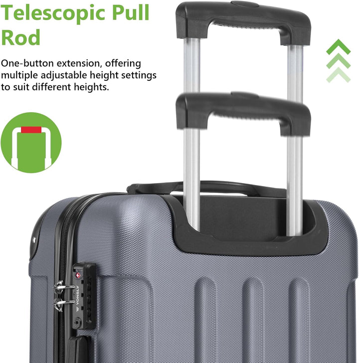 Suitcase, TSA-Schloss YKK-Reissverschluss Reisekoffer, Hartschalenkoffer, Gepäck Trolley, Kabinenkof