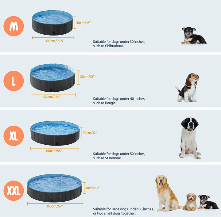 Yaheetech Hundepool für Hunde, Swimmingpool 100/120/140/160 x 30 cm, Hund Planschbecken Schwimmbecke