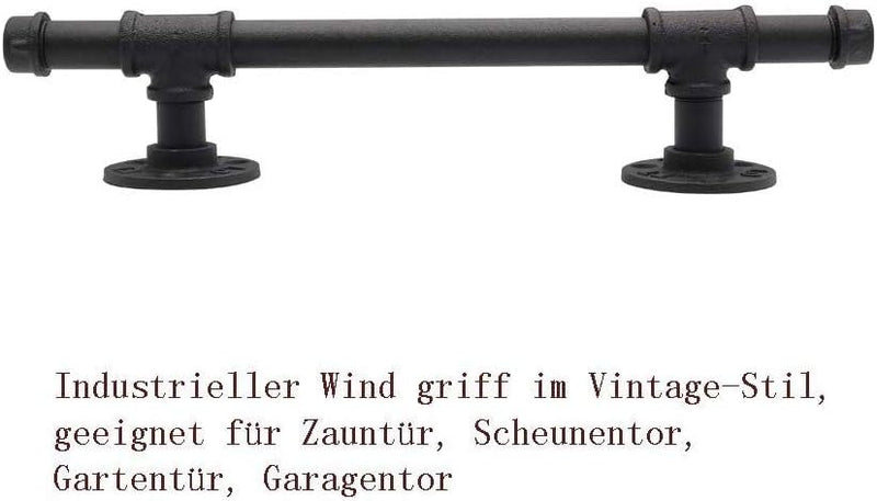 2 Stück Scheunentor Griff LONTAN Schmiedeeisen Schiebetür Handgriff Türgriff LS0503 – 360mm Ziehgrif