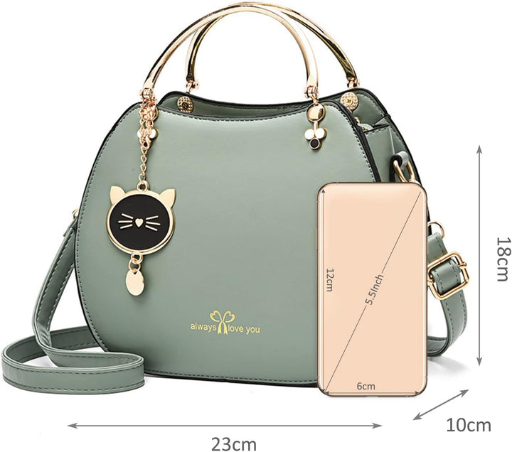 NICOLE & DORIS Runde Umhängetasche Damen Handtasche Klein Tasche Mode Crossbody Bag Damen PU Leder H