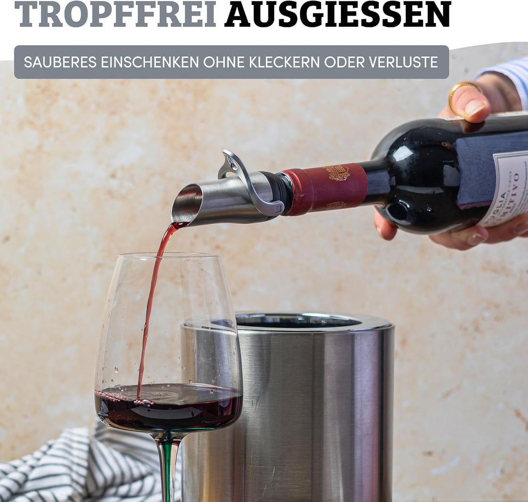 Westmark Weinausgiesser mit Verschliessmechanismus, Monopol Edition, Rostfreier Edelstahl/Silikon, L
