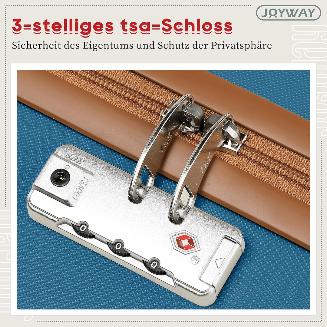 Joyway Kofferset 3 Teilig von ABS Hartschalen Erweiterbar Trolley Kofferset mit 4 Rollen und TSA Sch