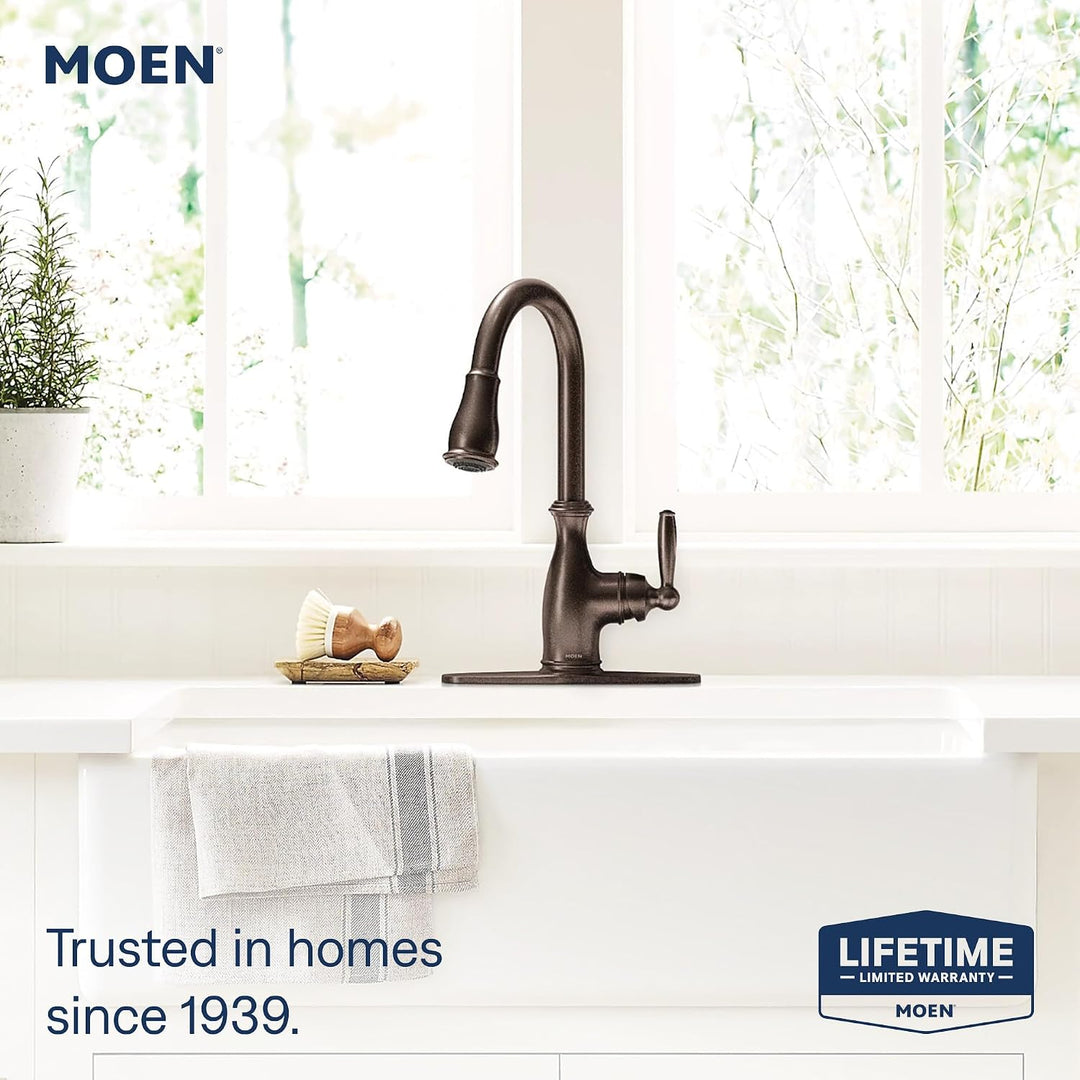 Moen 7185EWORB Brantford Motionsense Wave Sensor Berührungsloser Einhand-Küchenarmatur, Einhand-Küch