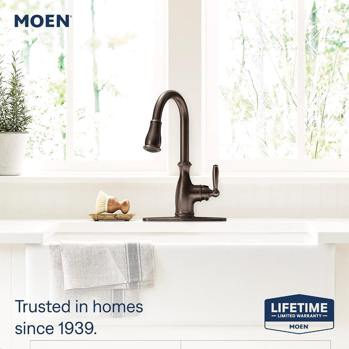 Moen 7185EWORB Brantford Motionsense Wave Sensor Berührungsloser Einhand-Küchenarmatur, Einhand-Küch