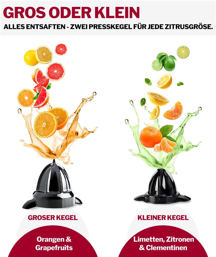Turmix Multi-Juicer CX 650 – Orangenpresse elektrisch mit Druckhebel, Zitruspresse Edelstahl mit Tro