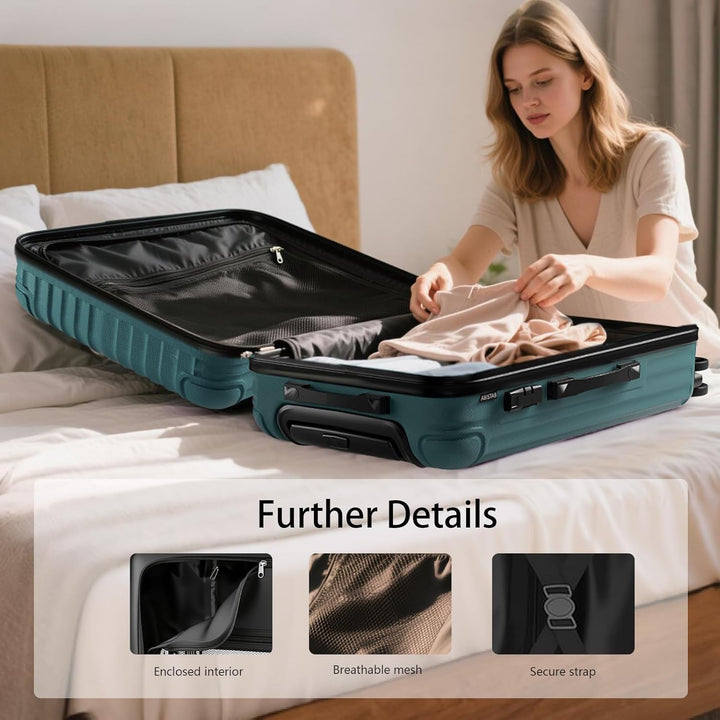 Voyager Hartschalen Reisekoffer gross 76x51x30cm, Handgepäck Koffer, Koffer & Trolleys mit 4 Rollen,