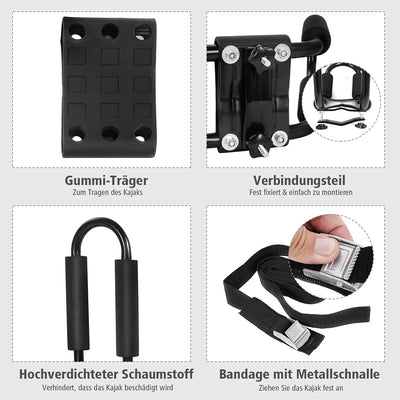 COSTWAY 4 x Kajakträger, Kajakhalter Auto, Bootshalter Autodachträger universal, Kajakstütze Bootstr