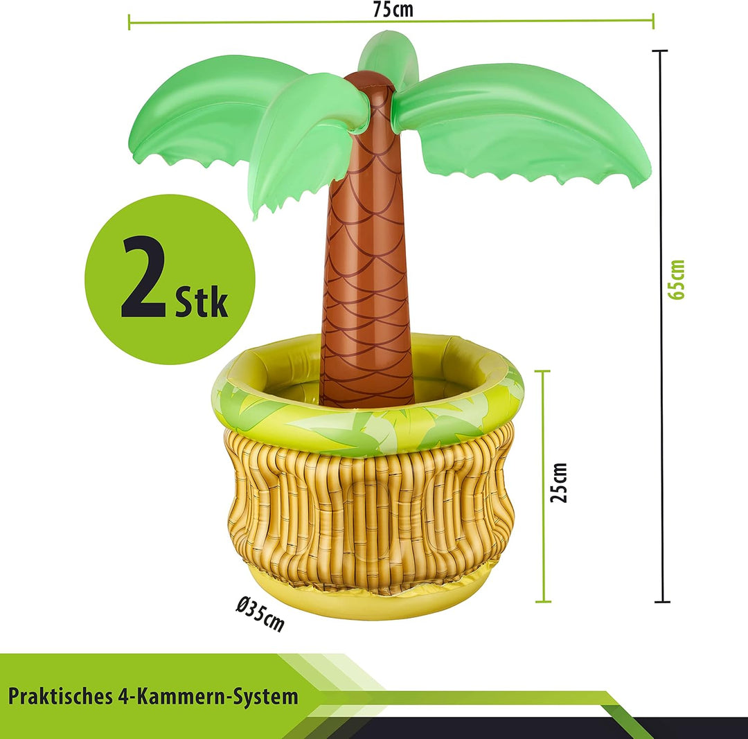Balinco 2X Aufblasbare Palme Bierkühler Bier Party Kühler Eiskübel Partyzubehör Aufblasbarer Partykü