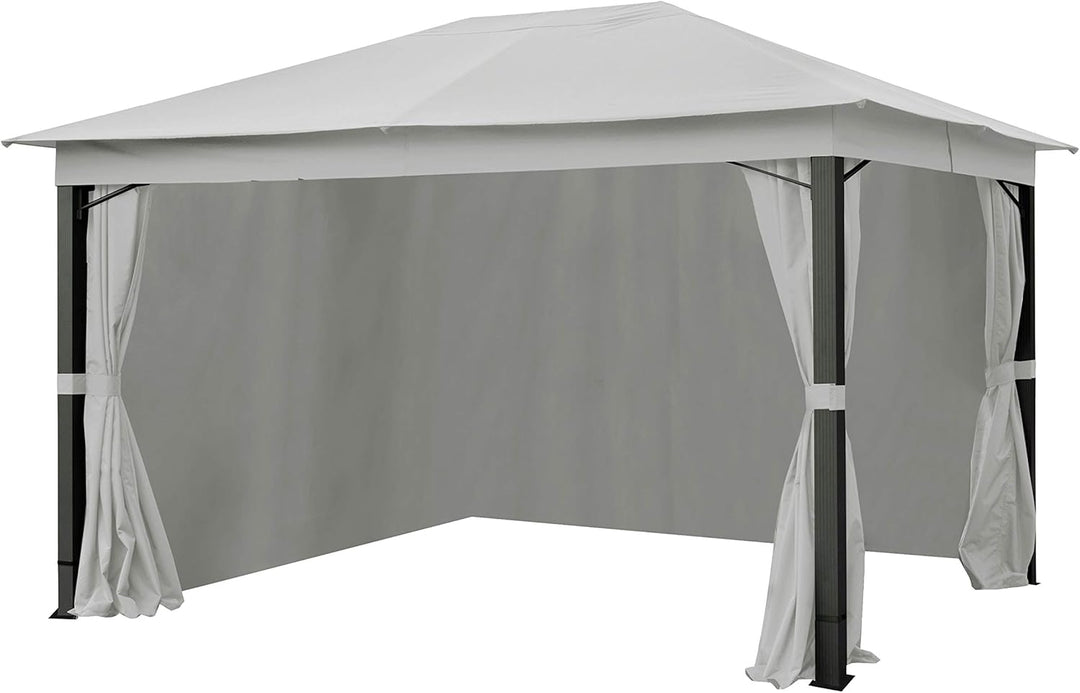 TOOLPORT 4 Seitenteile für Gartenpavillon Sunset Premium 3x4 m - Polyester ca. 180 g/m² - mit Reissv