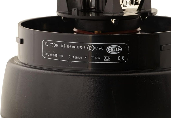 HELLA - Halogen-Rundumkennleuchte - KL 7000 - 12V - blau - Anbau/geschraubt - Stecker: Flachstecker