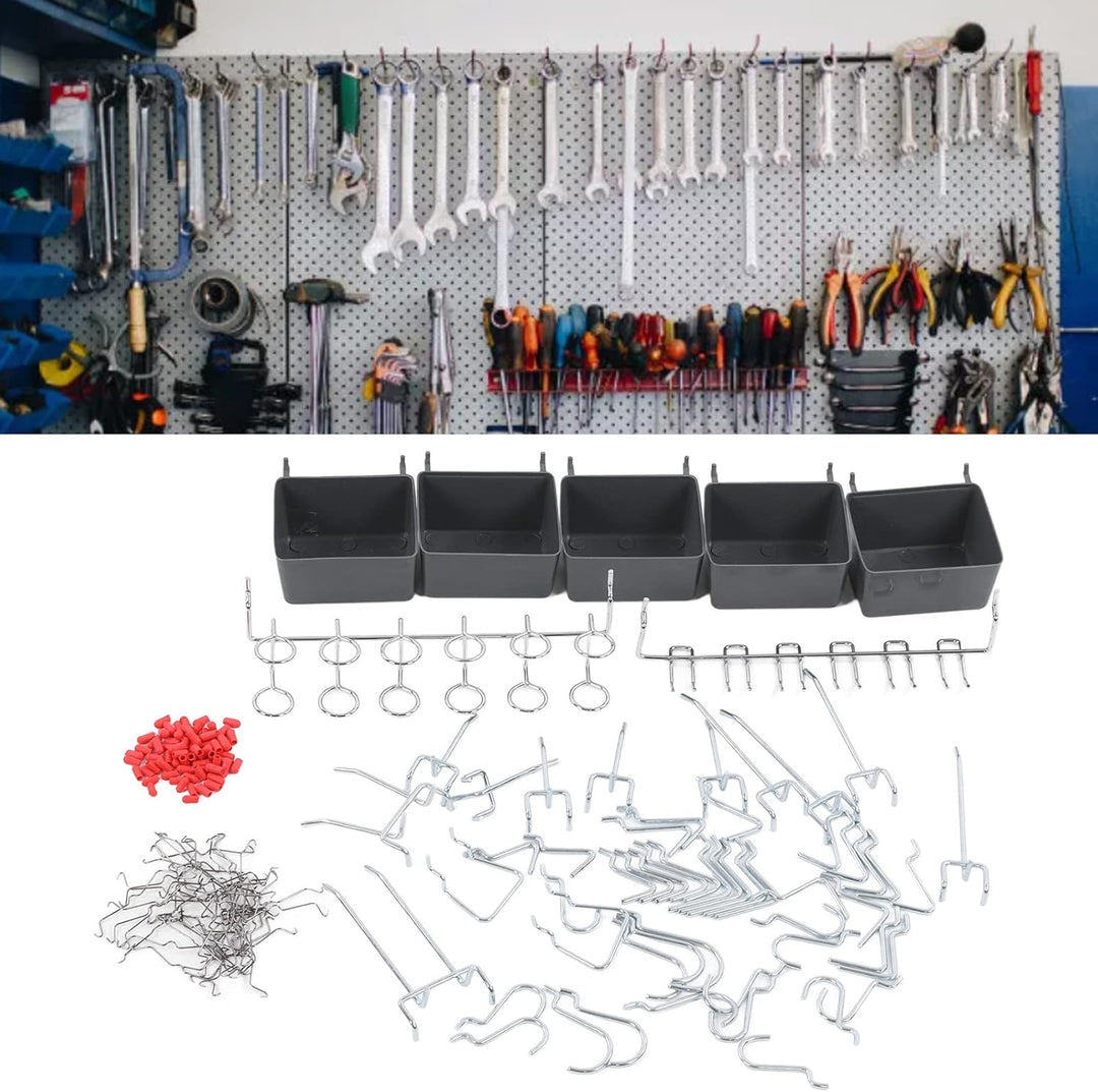 Pegboard Haken Sortiment, Pegboard Zubehör Organizer Kit 114Pcs Universal für Werkbank zur Aufbewahr