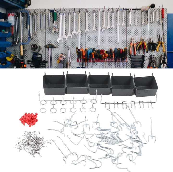 Pegboard Haken Sortiment, Pegboard Zubehör Organizer Kit 114Pcs Universal für Werkbank zur Aufbewahr