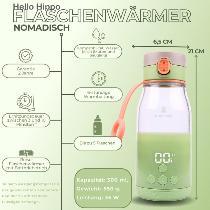 Flaschenwärmer Nomade 300 ml – kabellos, wiederaufladbarer USB-Akku, Auto – Temperatur verstellbar 3