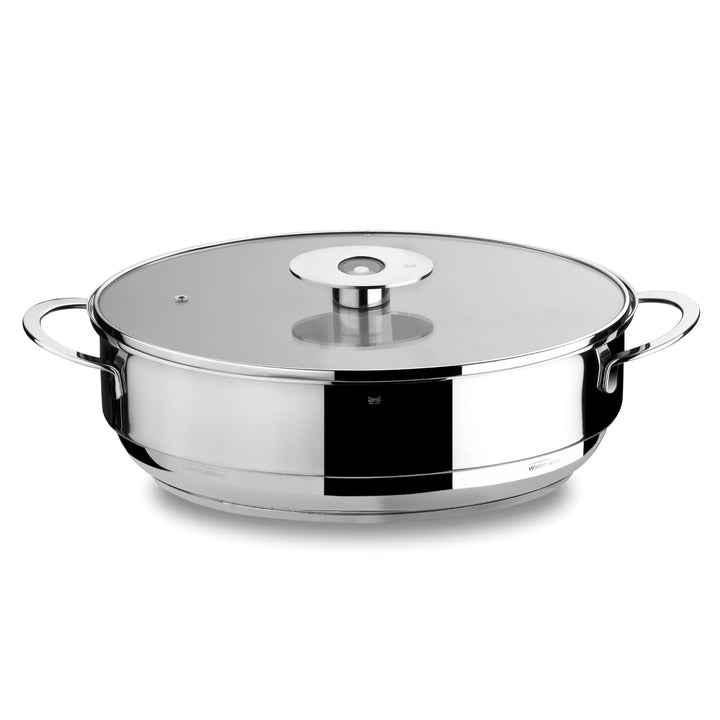 MEPRA NaturalMind 30156340 Dampfset, oval, Edelstahl, mit Rezeptbuch von Andrea Mainardi in 5 Sprach