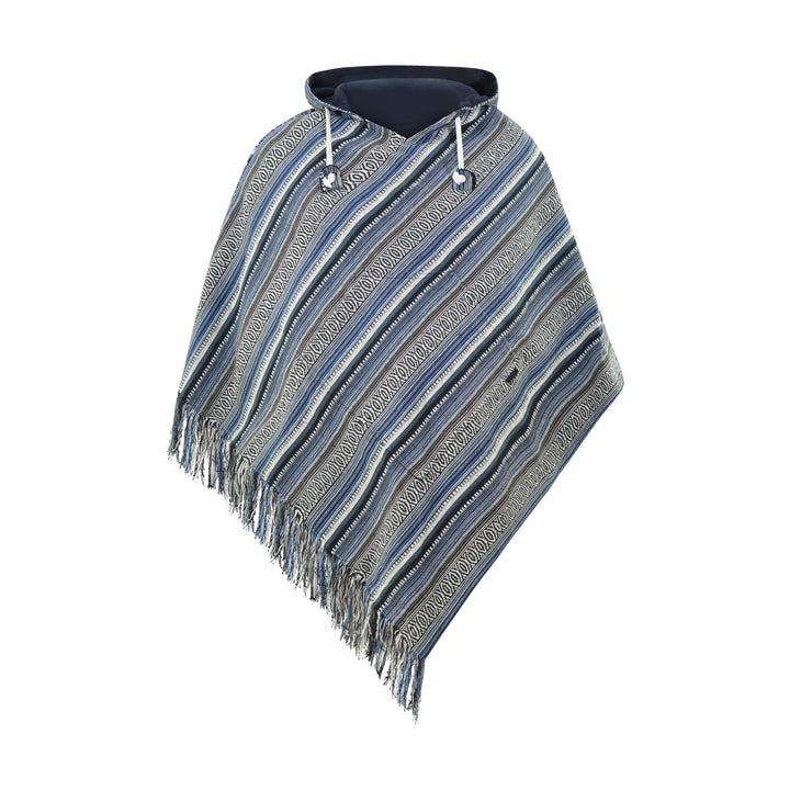 virblatt - Poncho Herren | Baumwolle | Herren Poncho Winter Nepal Jacke | Wendefunktion | Jerga Baja