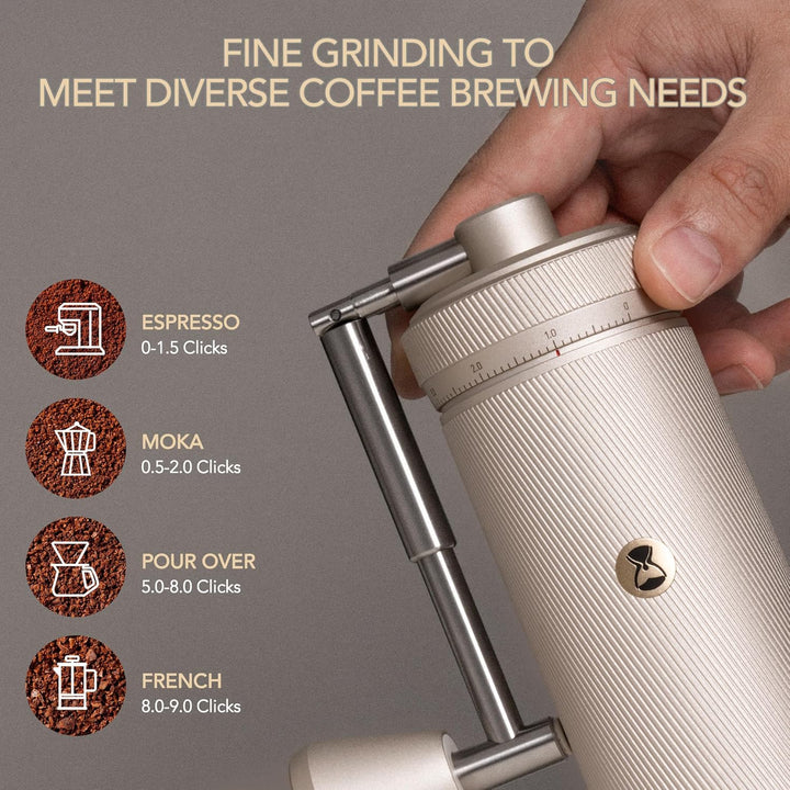 TIMEMORE Chestnut S3 Manual Kaffeemühle, mit numerischer externer Einstellung, Vollmetallgehäuse und