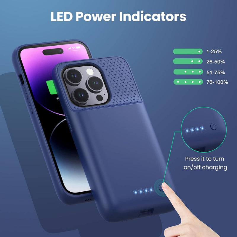 Feob Akkuhülle für iPhone 14 Pro,【2023 Neueste】7200mAh Smart Battery Case Zusatzakku Ladehülle Tragb