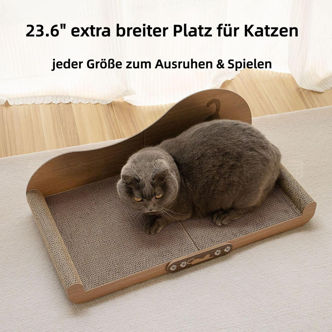 60 * 30cm Extragrosses Kratzbrett für Katzen jeder Grösse – XXL Sofa-Katzenkratzbrett aus Kratzpappe