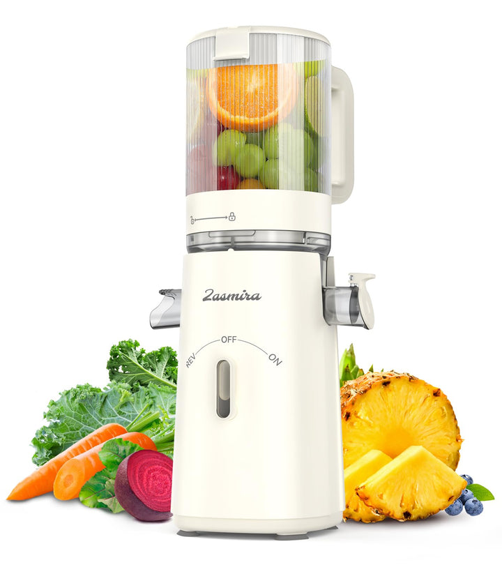 Zasmira Entsafter, Entsafter Slow Juicer mit hohem Drehmoment und 120MM-Einfüllschacht, Kein Vorschn