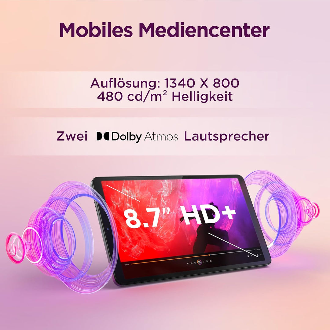 Lenovo Tab One Tablet | 8.7" 1340 x 800 LCD Display | MediaTek Helio G85 | 4GB RAM | 64GB Speicher |