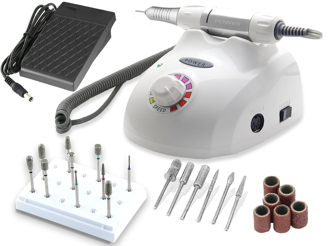 PREMIUM Fusspflegegerät Fusspflege-Set Maniküre Set Pediküre Set mit Fräser Set Diamantschleifer