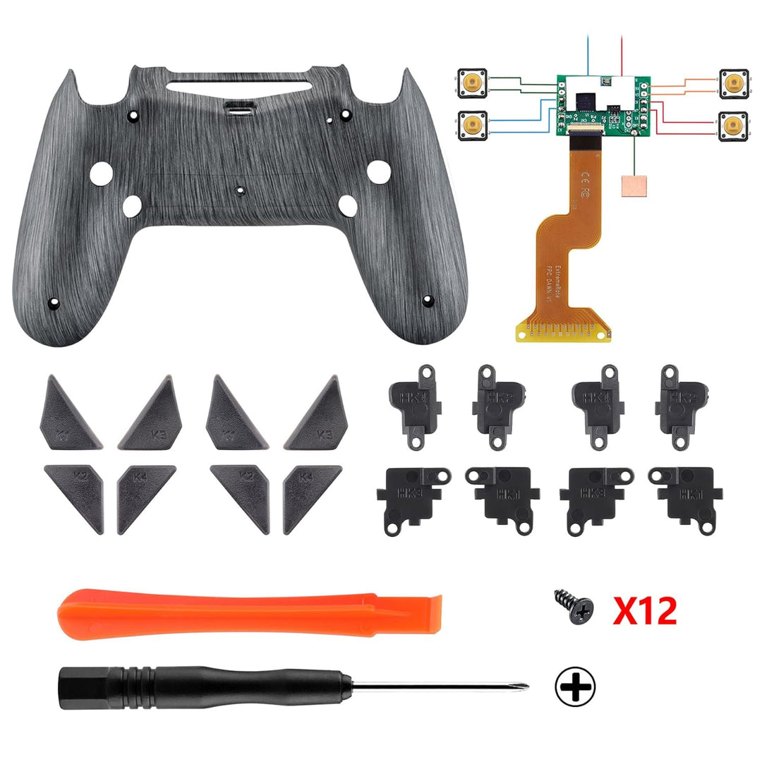 eXtremeRate Programmierbar Dawn Remap Kit für ps4 Controller, Rückseite Hülle Gehäuse Case&Upgrade-B
