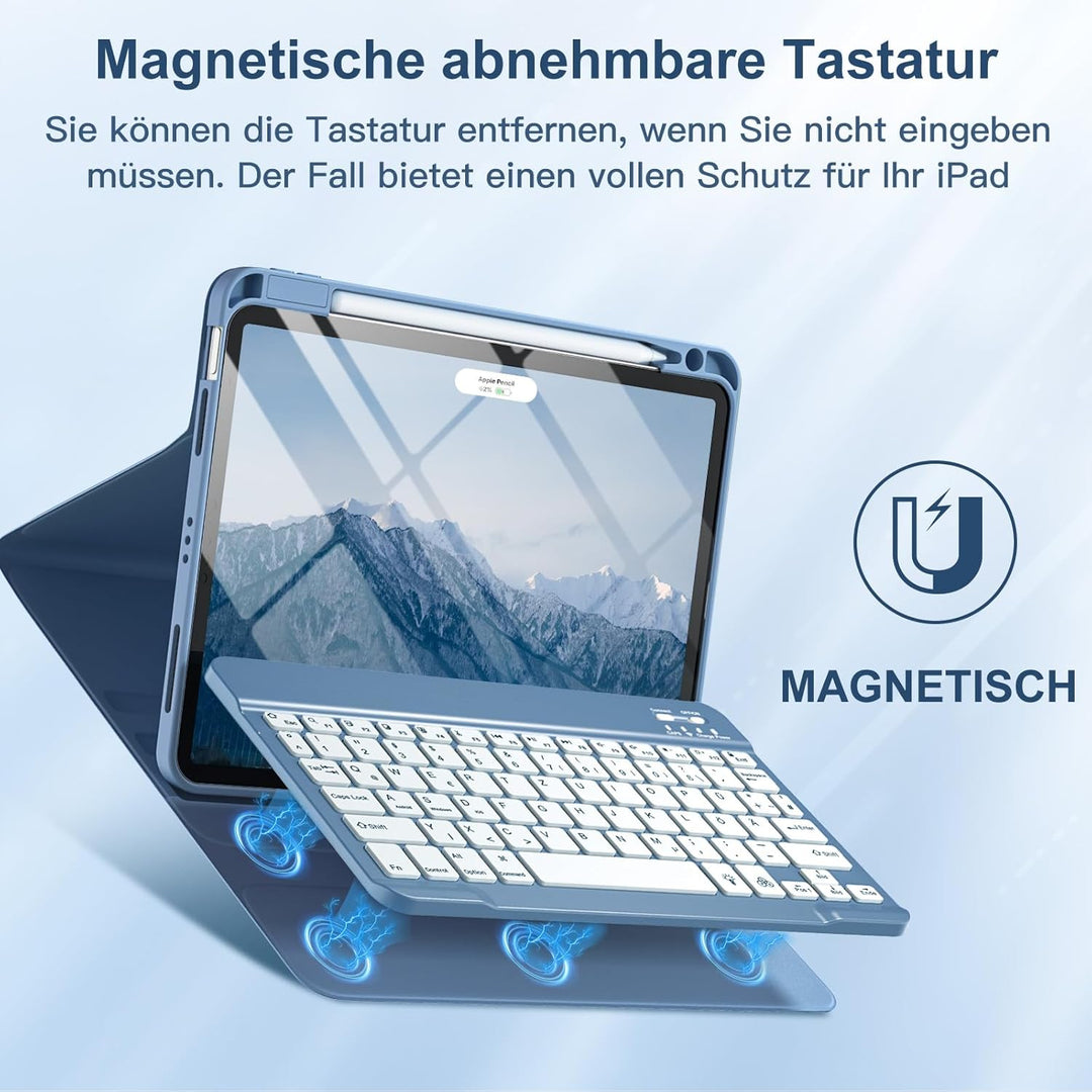 Vobafe Hülle mit Tastatur für iPad Air 11 Zoll M4 2026/M3 2025/M2 2024, iPad Air 5 4 2022 2020 10,9"