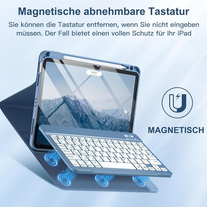 Vobafe Hülle mit Tastatur für iPad Air 11 Zoll M4 2026/M3 2025/M2 2024, iPad Air 5 4 2022 2020 10,9"
