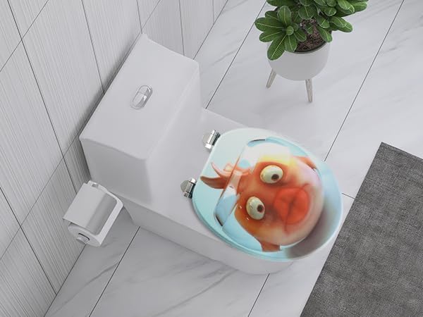 WC Sitz Mit Absenkautomatik,Hochwertige Und Stabile Antibakterieller Toiletten, MDF Holzkern,Stabile