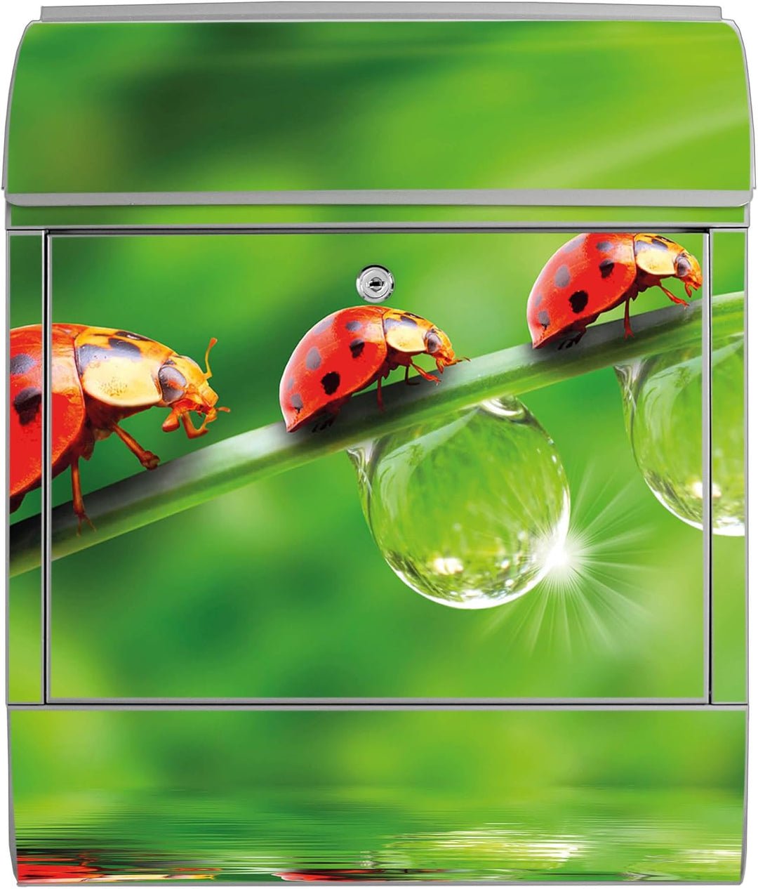 banjado® Design Briefkasten mit Motiv Für Jeden Einen 39x47x14cm &amp; 2 Schlüssel - Briefkasten Stahl S