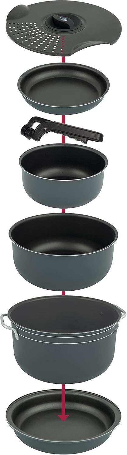 Bo-Camp Kochset Camping Aluminium Trekking Kochgeschirr Alu Topf Pfanne 7-teilig