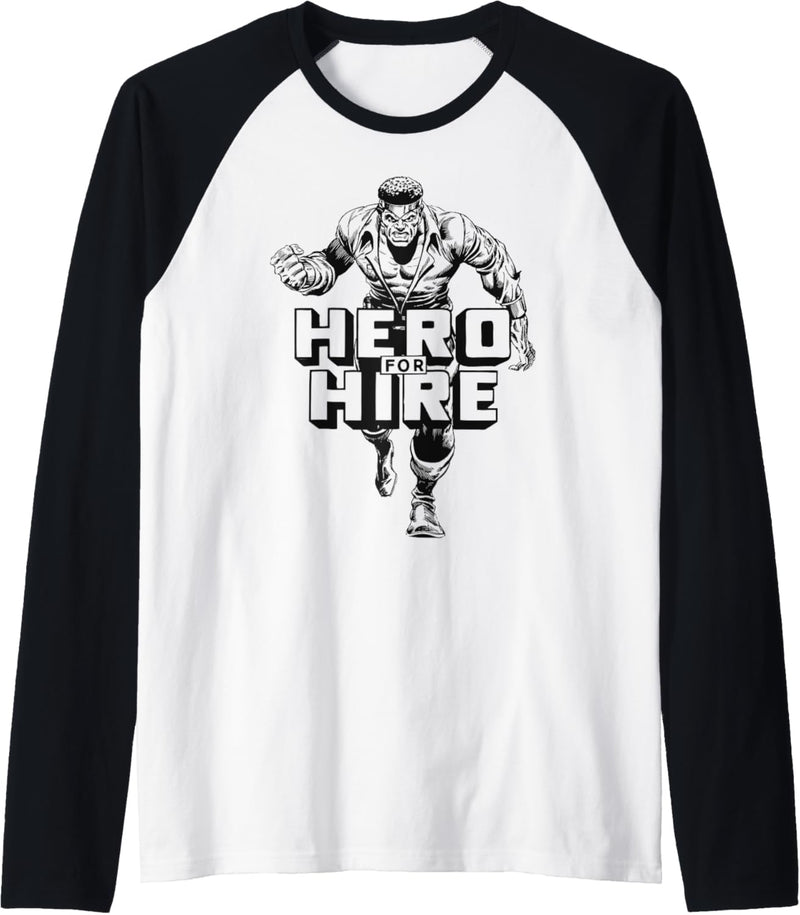 Marvel Heroes For Hire Luke Cage Grayscale Raglan