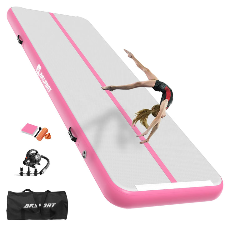 AKSPORT Air Matte Track Tumbling Matte,3/4/5/6m Aufblasbar Gymnastikmatte Turnmatte Tumbling Matten